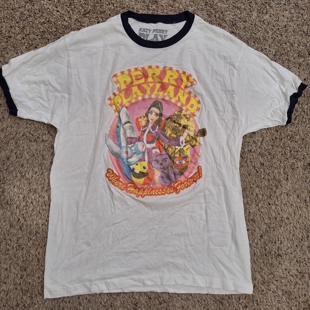 Katy Perry Play Official Las Vegas Residency Glitter Ringer Tee - Size L